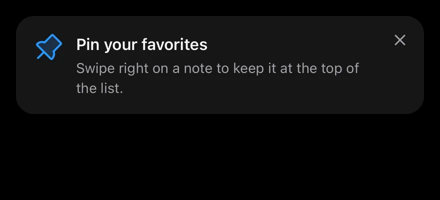 Tip (card) on iOS in dark mode