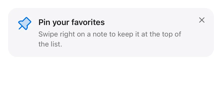 Tip (card) on iOS in light mode