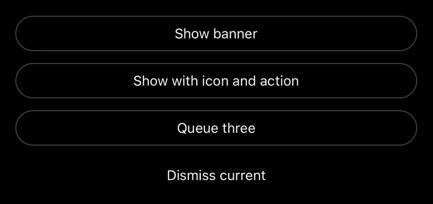 Top Banner on iOS in dark mode
