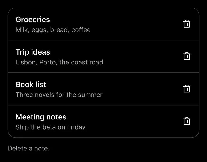Undo Bar on iOS in dark mode