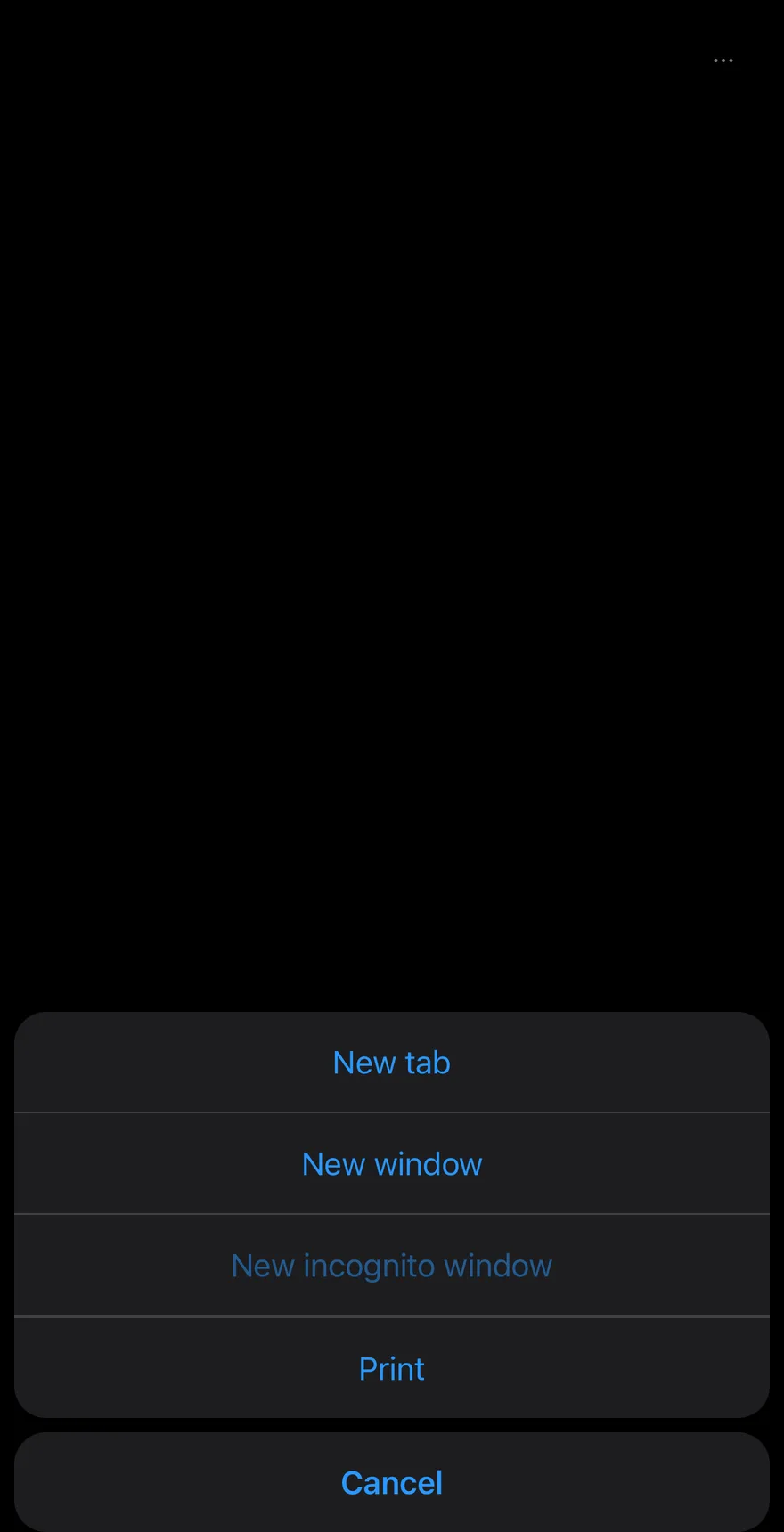 Action Bar (open by default) on iOS in dark mode
