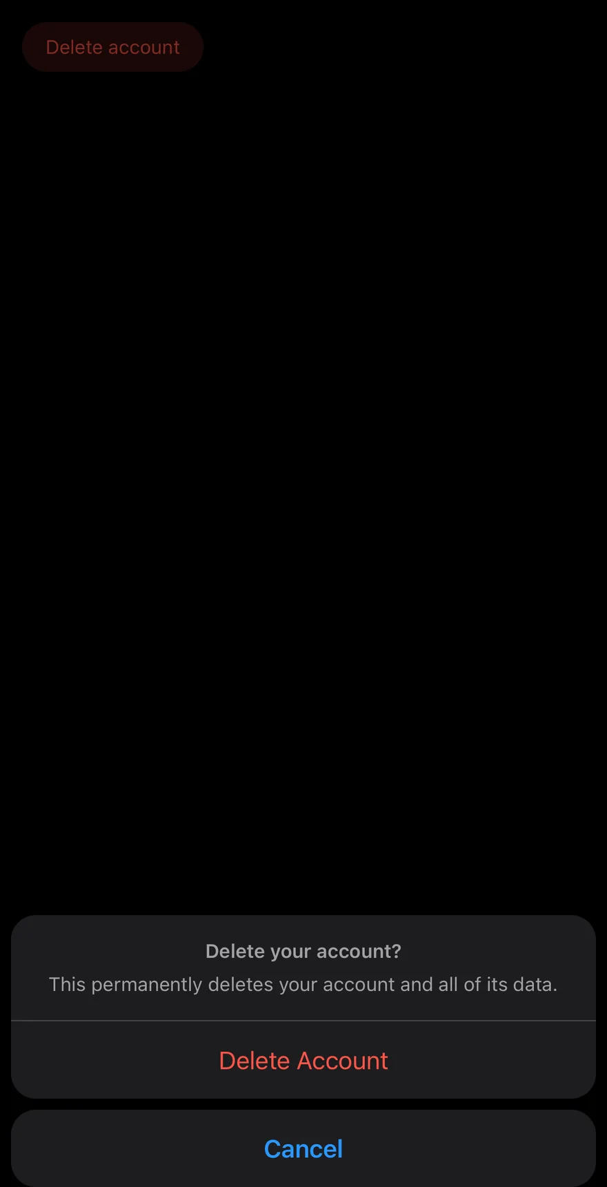 Confirm on iOS in dark mode