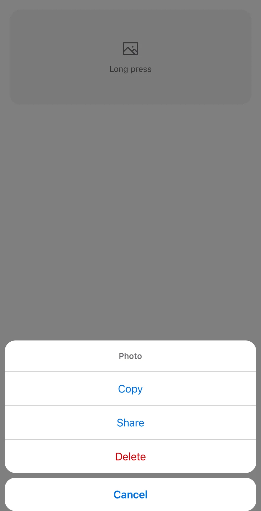 Context Actions on iOS in light mode