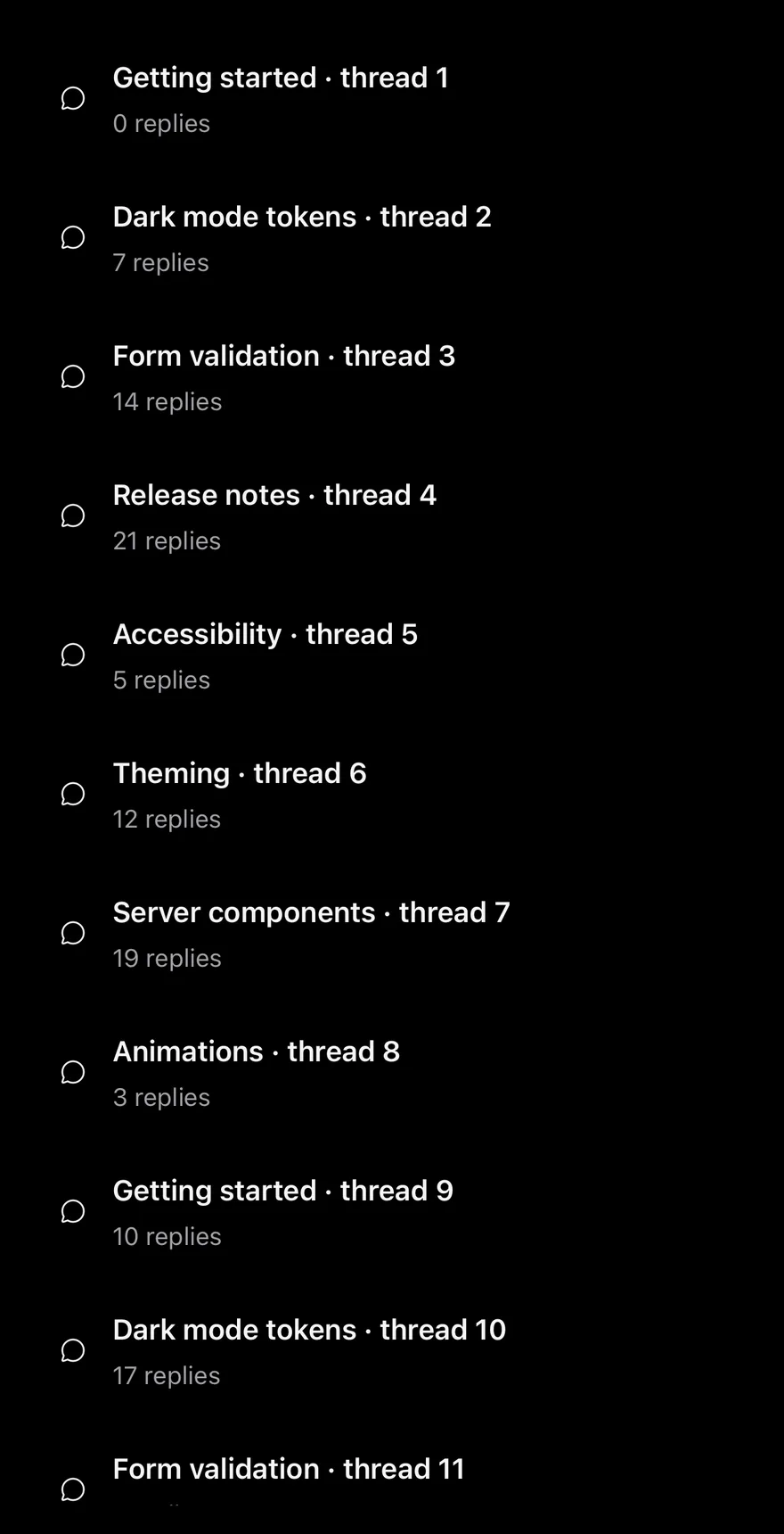 Paged List on iOS in dark mode