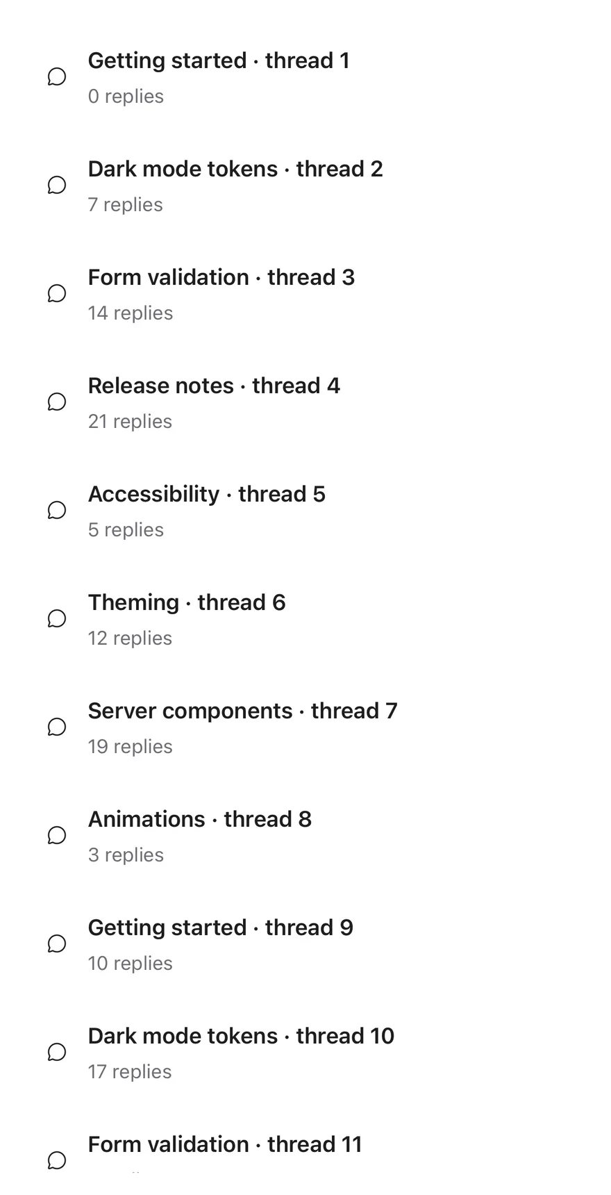 Paged List on iOS in light mode
