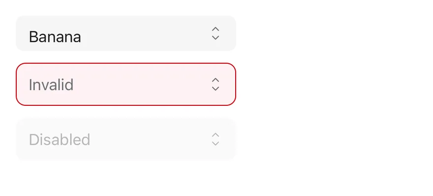 Picker (states) on iOS in light mode
