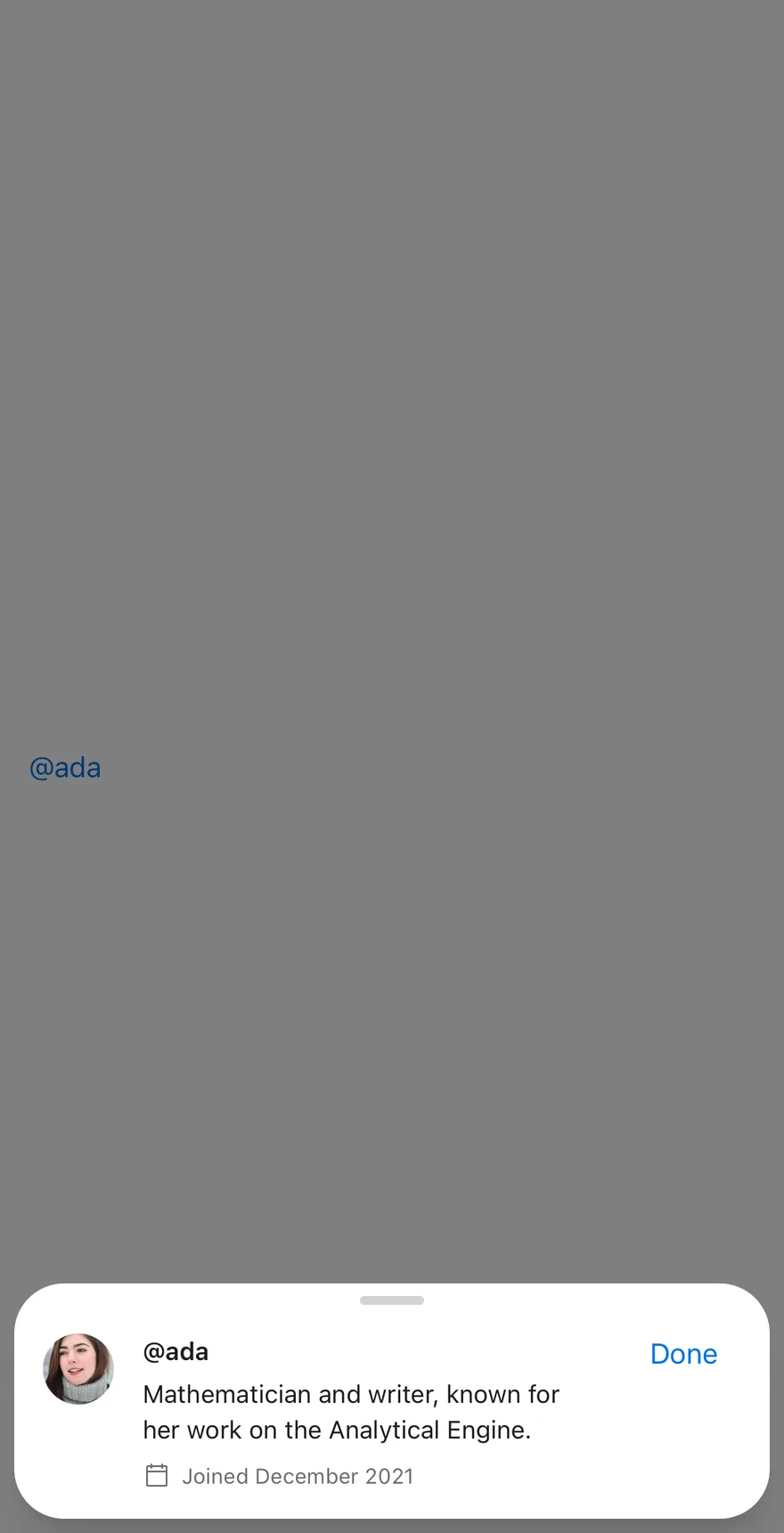 Preview (with close label) on iOS in light mode
