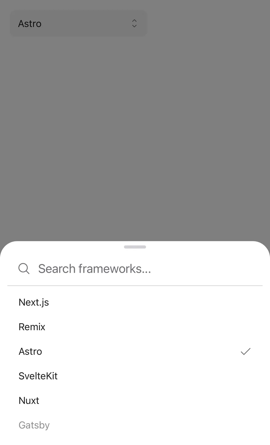 Search Picker (with value) on iOS in light mode
