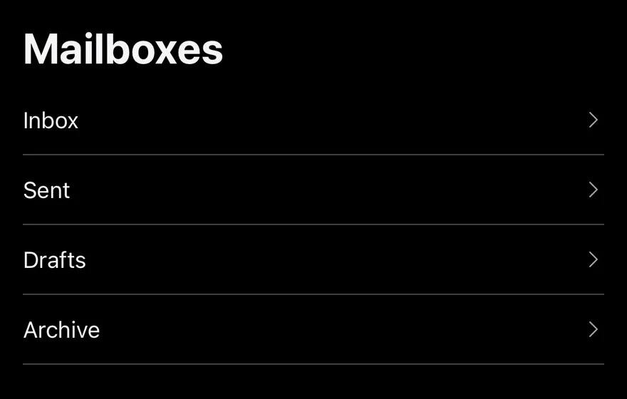 Split View (start on sidebar) on iOS in dark mode